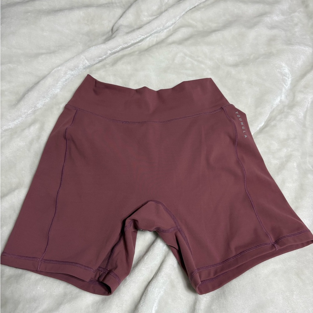 YoungLA Women's High-Rise Dusty Rose Shorts